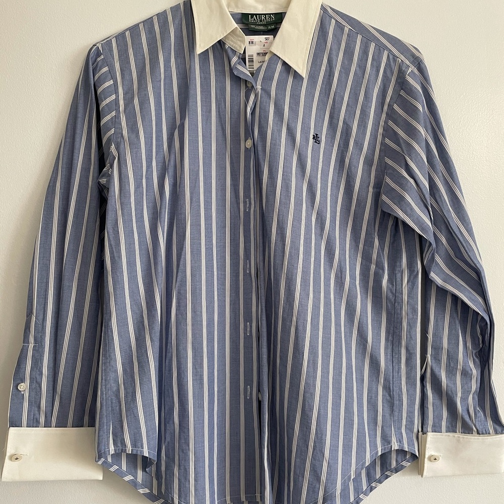 Ralph Lauren Blue & White Stripe Button Shirt